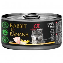 Alpha Spirit Rabbit & Banana - kompletné mokré krmivo bez obilnín a lepku pre psov, ideálne pre alergikov, s králikom a banánom - Hmotnosť: 1