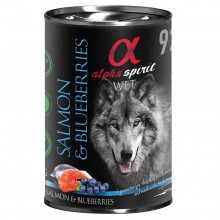 Alpha Spirit Losos & Blueberries - kompletné mokré krmivo bez obilnín a lepku pre psov, s lososom a čučoriedkami - Hmotnosť: 400 g