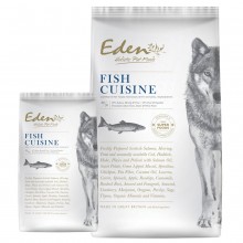 Eden Dog Fish Cuisine Losos, sleď a pstruh, veľkosť M - kompletné krmivo pre psov stredných a veľkých plemien, bez obilnín a bez lepku, podporuje kĺby