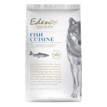Eden Dog Fish Cuisine Losos, sleď a pstruh, veľkosť M - kompletné krmivo pre psov stredných a veľkých plemien, bez obilnín a bez lepku, podporuje kĺby