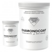 Pokusa DiomondCoat SnowWhite & MixColor - plne prírodný prípravok zlepšujúci bielu a svetlú farbu srsti - Hmotnosť: 300g