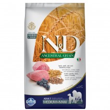 Farmina N&D Ancestral Grain Lamb & Blueberry Adult Medium & Maxi - kompletné krmivo pre dospelých psov stredných a veľkých plemien, s predkami, jahňacina