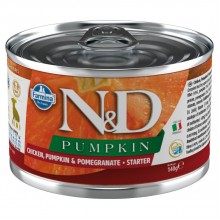 Farmina ND Pumpkin Chicken & Pomegranate Starter - kompletné, bezobilné krmivo pre šteňatá v období odstavenia, s kuracím mäsom, tekvicou a divinou