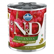 Farmina ND Quinoa Skin & Coat Duck - kompletné, bezobilné krmivo pre dospelých psov trpiacich kožnými problémami, s kačicou, quinoa