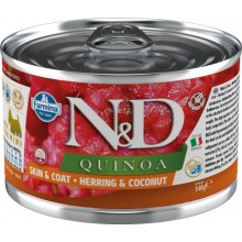Farmina ND Quinoa Skin & Coat Herring & Coconut - kompletné, bezobilné krmivo pre dospelých psov s kožnými problémami