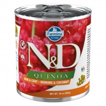 Farmina ND Quinoa Skin & Coat Herring & Coconut - kompletné, bezobilné krmivo pre dospelých psov s kožnými problémami,