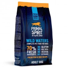 Primal Spirit 70% Wild Waters - kompletné, bezlepkové krmivo pre dospelých psov, s ryžou a rybami - 1 kg