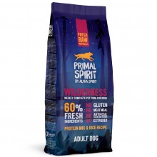 Primal Spirit 60% Wilderness - kompletné, bezlepkové krmivo pre dospelých psov, s ryžou a bravčovým mäsom - 12 kg