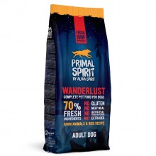 Primal Spirit 70% Wanderlust - kompletné, bezlepkové krmivo pre dospelých psov, s ryžou a kuracím mäsom - 12 kg