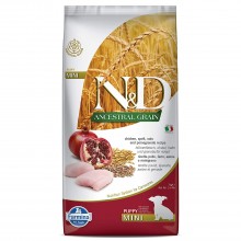 Farmina N&D Antestral Grain Chicken & Pomegrante Puppy Mini - kompletné krmivo pre šteňatá malých plemien, s predkami, kuracím mäsom a granátovým jablkom - 7k