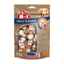8v1 Triple Flavour Bones XS - pamlsky pre psov, v tvare kosti - 21 ks.