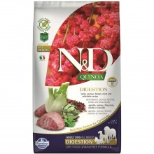 Farmina N&D Quinoa Digestion Adult All Breeds 2,5 kg - kompletné bezobilné krmivo pre dospelých psov, podporujúce tráviaci systém, s jahňacinou