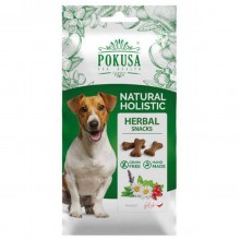 Pokusa Natural Holistic Herbal Snacks 50g - bez obilnín, bylinné pochúťky pre psov, podporujúce činnosť tráviaceho systému