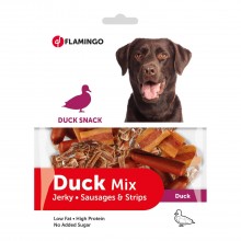 Flamingo Snacks Duck Mix 170g - psie maškrty, mix tvarov, s kačicou a kuracím mäsom