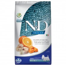 Farmina N&D Ocean Cod Pumpkin & Orange Adult Mini - krmivo pre dospelých psov malých plemien s treskou, tekvicou a pomarančom - 2,5 kg