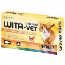 Eurowet Wita-Vet Junior + Adult Energy pre mačky, 30 tbl. - doplnok stravy podporujúci rast, vitalitu, tehotenstvo a dojčenie