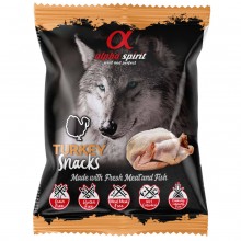 Alpha Spirit Turkey Snack 50g - bezlepkové, hypoalergénne pochúťky pre psov vo vrecúškach s morčacím mäsom